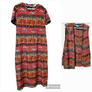 Midi Lined Dress with Sheer Vest size 16